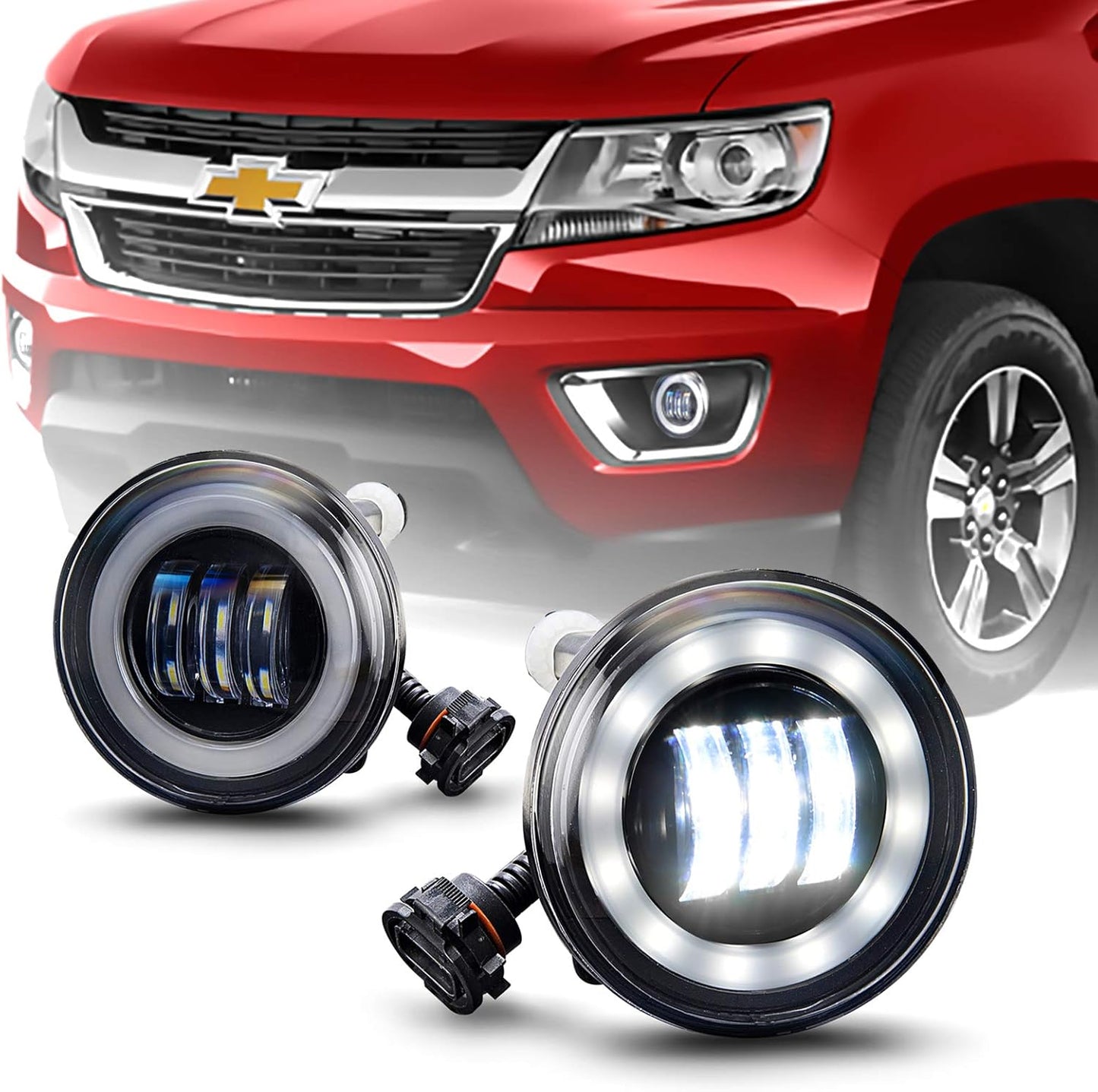 Tecoom LED Fog Lights Compatible with Chevy Colorado Silverado Camaro Tahoe/Suburban Avalanche/Ford Escape Mustang, Bumper Fog Lamps [Only Fit Model with 2 Same Fog light]