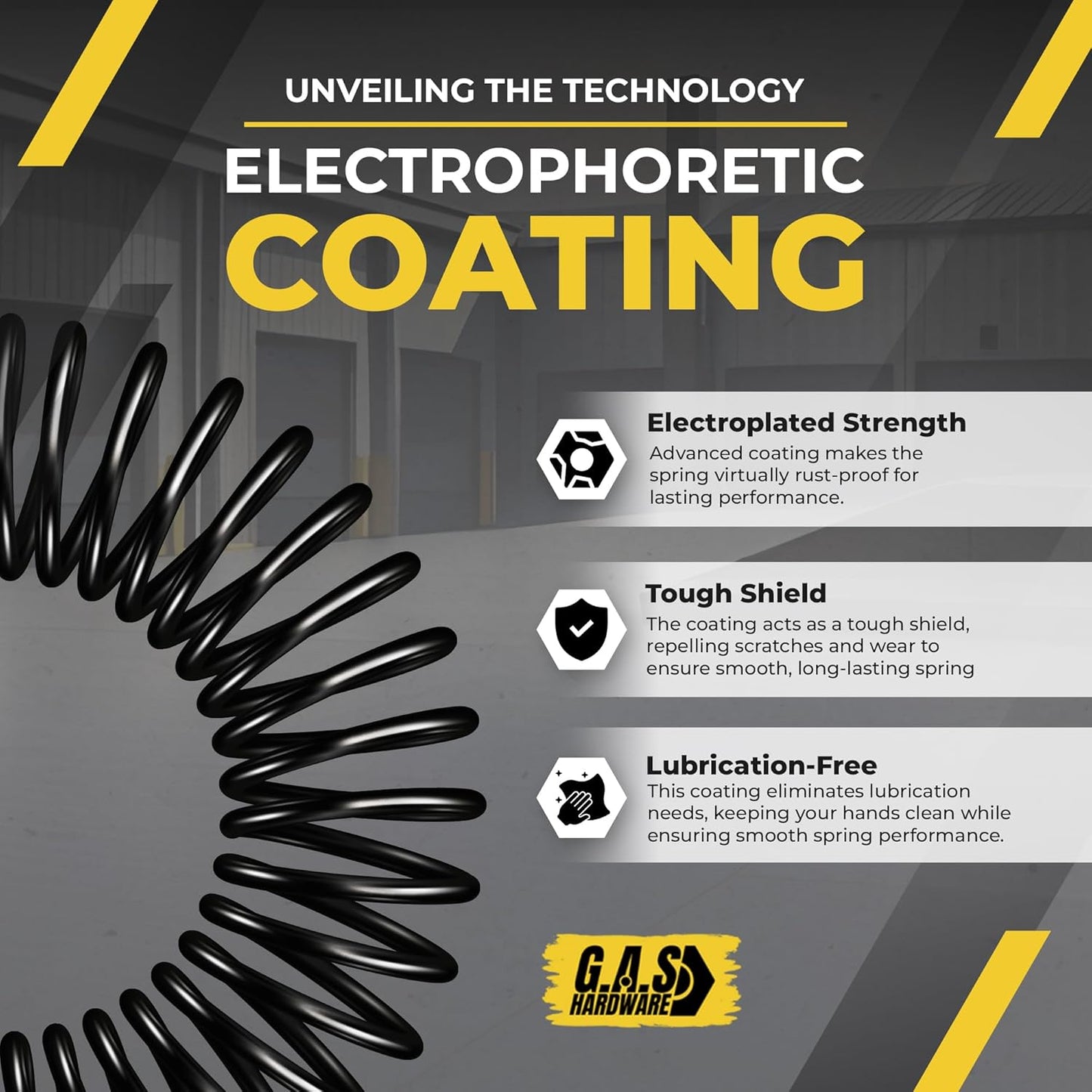 Garage Door Torsion Springs 192x2x24, Includes 1” Steel Bearing, Gloves, and Winding Bars for The Left and Right Side of Garage Door Precision E-Coating 5-Year Warranty Minimum 30,000 Cycles (Pair)