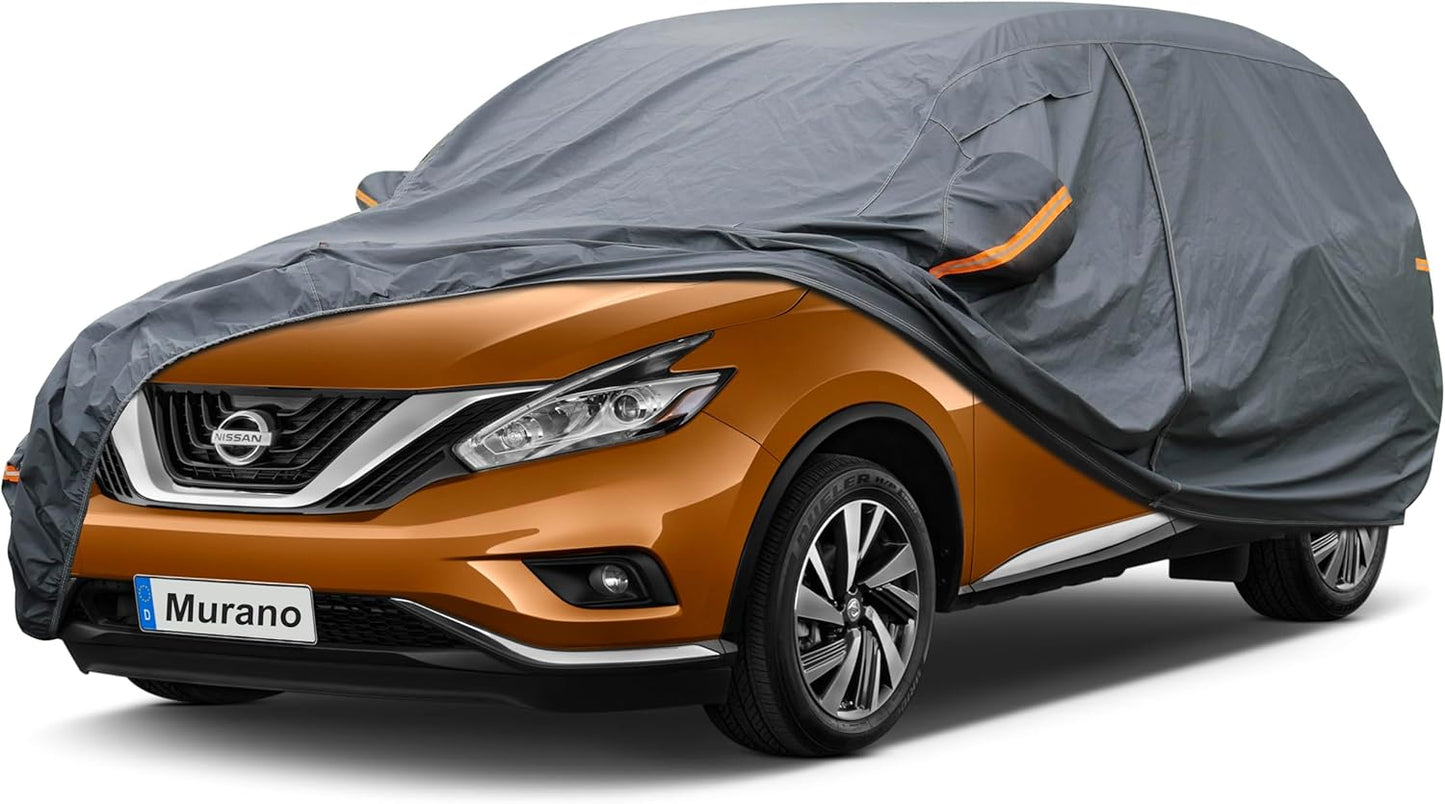 Premium Car Cover Custom Fit Nissan Murano (2002-2025), 16 Layers Heavy Duty Car Cover Waterproof All Weather with Zipper Door for Sun Rain Snow Dust Uv Protection