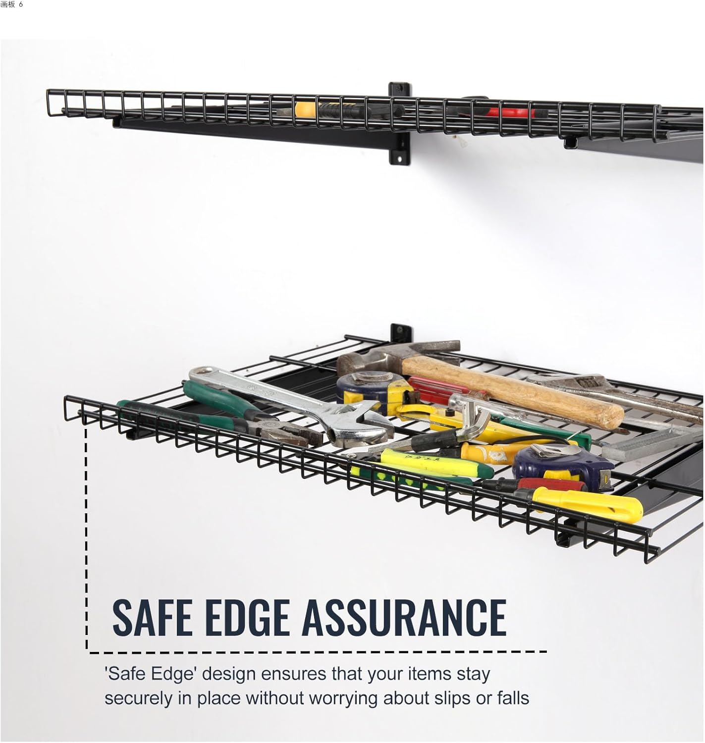 2 Pack Garage Wall Mounted Shelf, 27.6" x 11.4" Heavy Duty Wall Storage Shelves for Garage, Workshop, Laundry Room and Kitchen, Max Load 50 lbs (Black,2 Pack)