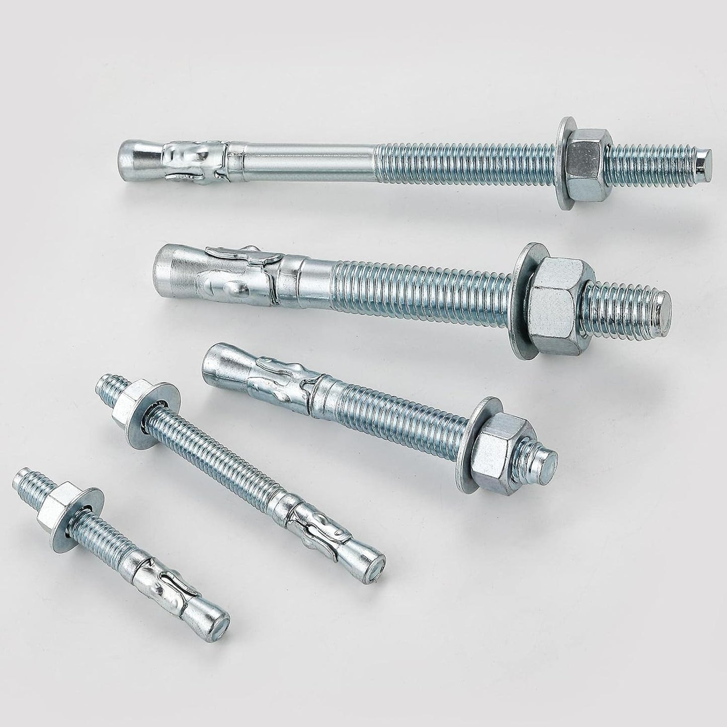 1/2x2-3/4 30Pcs Inch Standard Fasteners for Heavy-Duty Zinc Wedge Anchors for Cement and Concrete