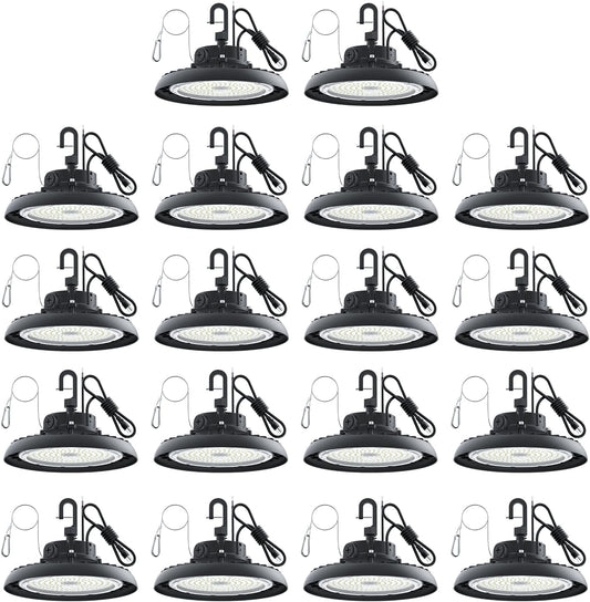 High Bay Lights LED UFO Light 240W LED Shop Lights 6000K IP65 Commercial Bay Lighting Fixture 43200 LM Super Bright, 5ft Cable Plug & Play for Warehouse Factory Garage Workshop Barn 18 Pack