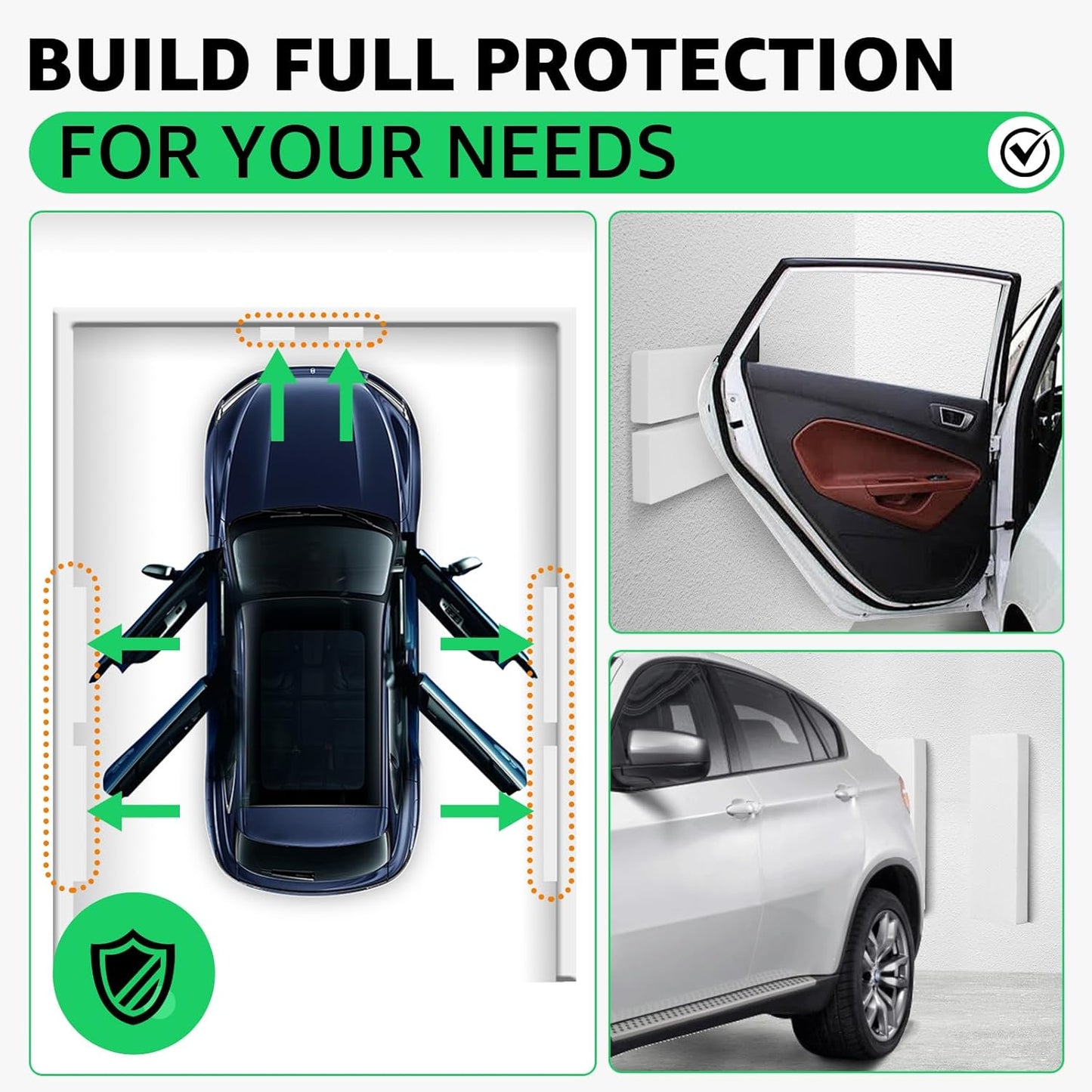 Garage Wall Protector, 4 Pack Garage Car Door Protector Bumper Guard for Car Doors Anti-Collision Self Adhesive EVA Foam for Warehouse Parking Assist, White 11.8"x3.9"x1.2"