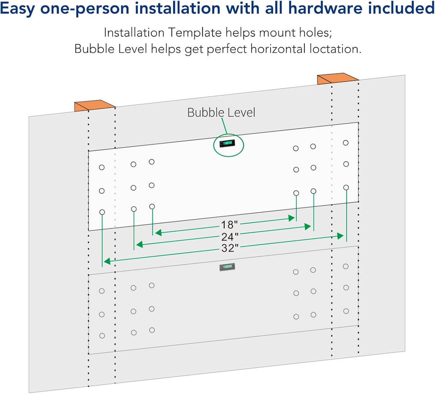 FLEXIMOUNTS 2-Pack 1x4ft 12-inch-by-48-inch Wall Shelf Garage Storage Rack Wall Mounted Floating Shelves, White