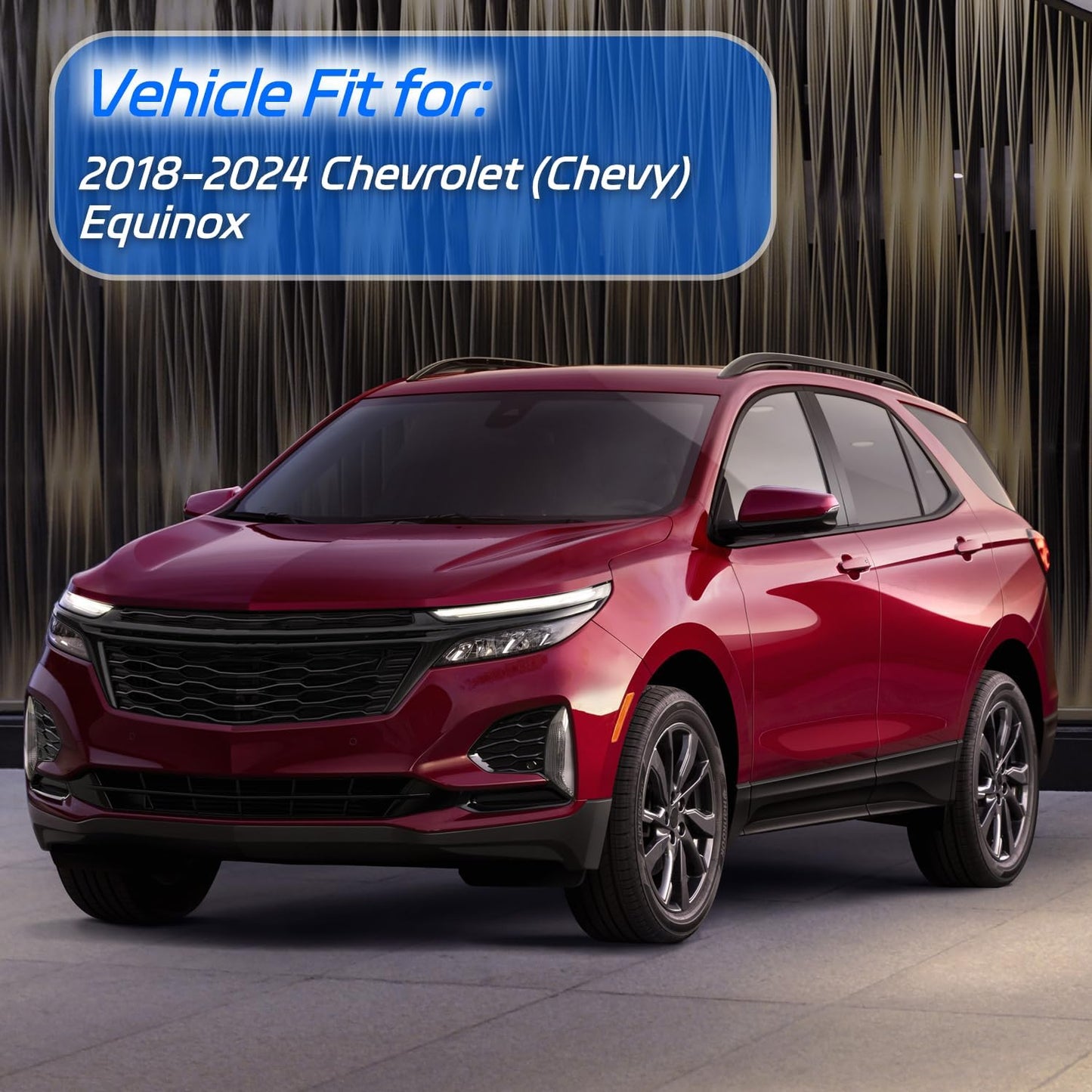 Window Rain Guards for 2018-2024 Chevrolet (Chevy) Equinox, Tape-on Window Visor, Outside-Mount Vent Shade Wind Deflector Rain Shield Protector Sun Visor for 18-24 Equinox