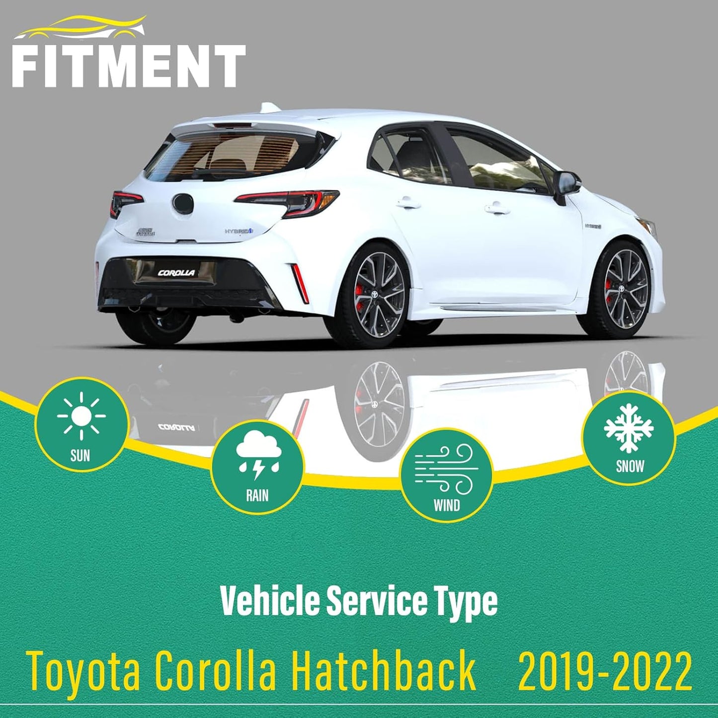 28" 14" 12" Windshield Wiper Blades Replacement for Toyota Corolla Hatchback 2019 2020 2021 2022 Premium All Weather Front Rear Wipers Set - OEM Quality (Pack of 3)