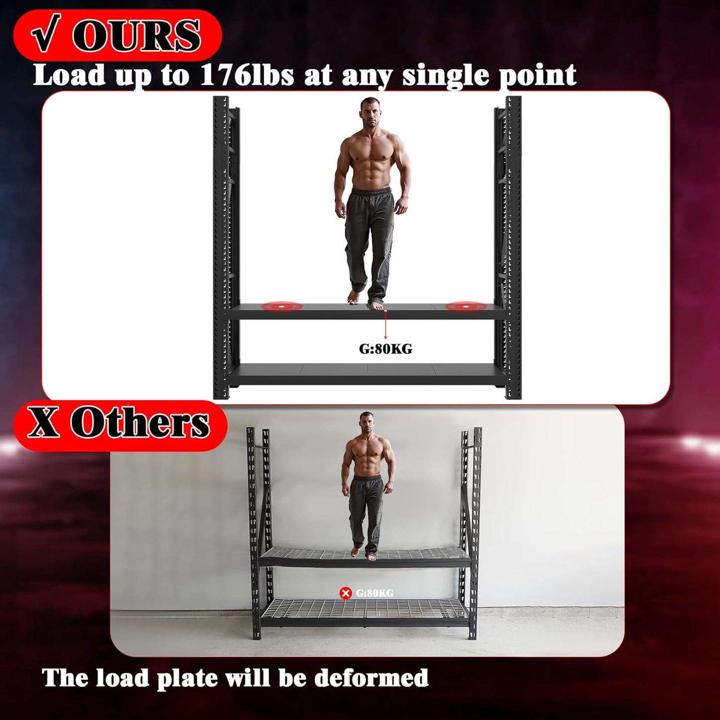 Garage Shelving Heavy Duty - 236" W Extra Large Metal Shelving Units and Storage for 24000lbs, 5 Tier Adjustable Basement Storage Industrial Shelves Pallet Racking Organizer (236" W x 98.4" H)