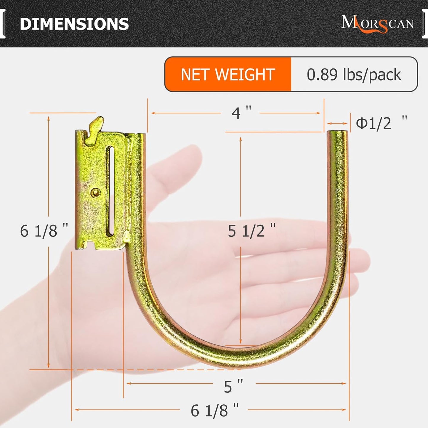 10 Pack 4" E Track J Hooks Heavy Duty Galvanized Steel E-Track Tie Down Accessories for Box Truck, Enclosed Trailer, Garage, Vans, Warehouse, Workshop