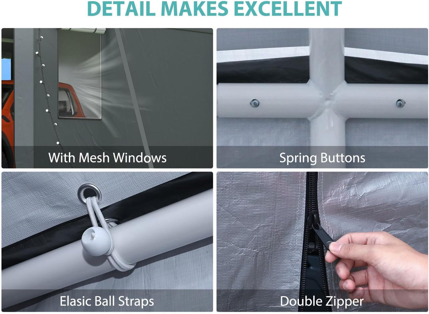 2 Car Carports 20X20 Heavy Duty，Car Ports with 180G Removable Side Walls, Carport Canopy, Portable Car Port Garage, Car Shelter All Weather,Grey