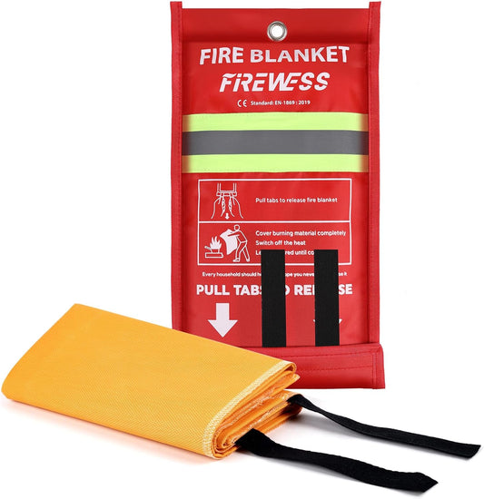 Emergency Fire Blanket, 1Pack Silicone Flame Retardant Fire Blankets Emergency for Home, Kitchen, Car, Office, Grill, 39.4X 39.4inch Fire Extinguisher Blanket