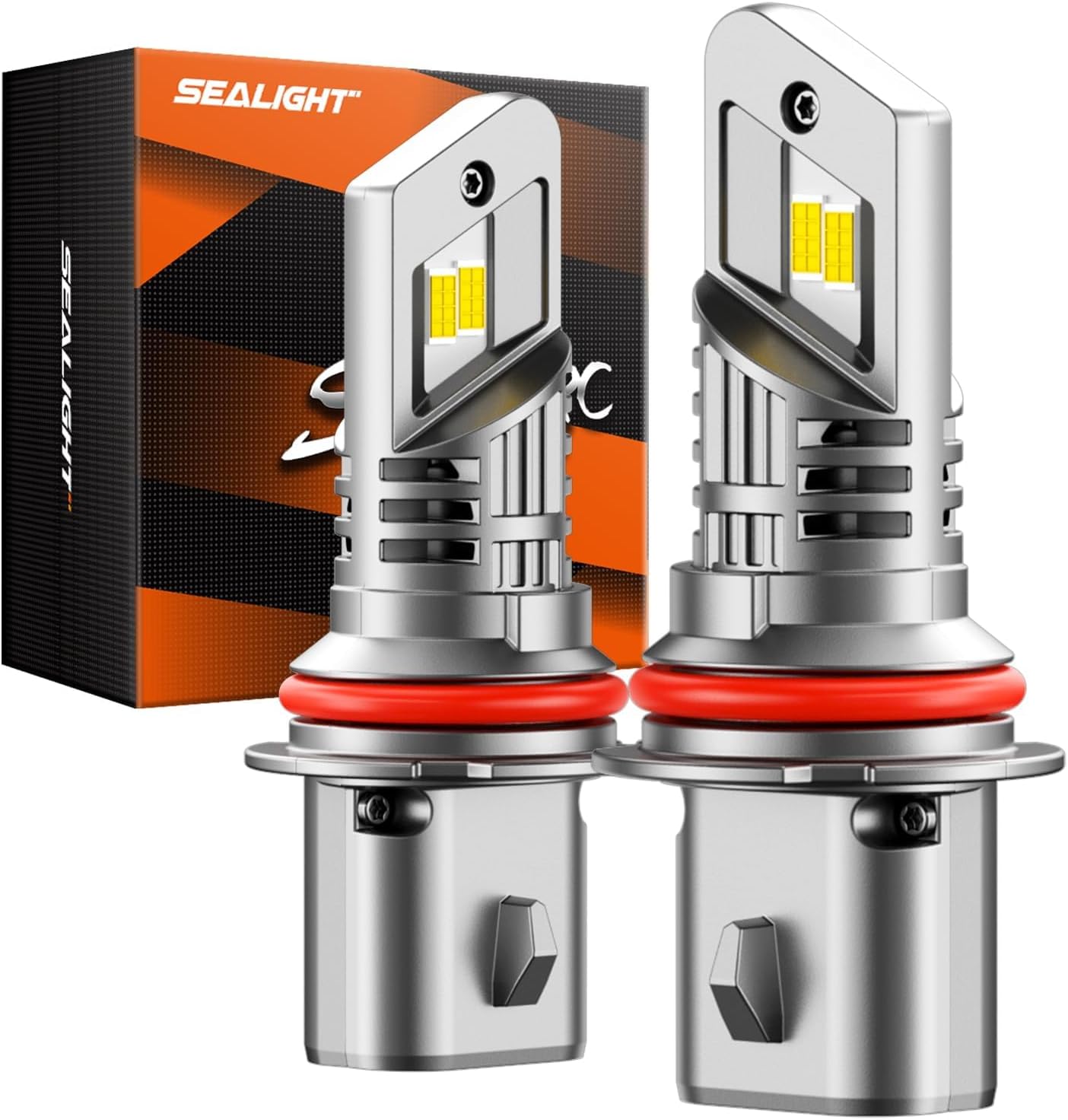 SEALIGHT 9007 HB5 Fog Bulbs, 30000LM 6500K Cool White, 1:1 Mini Size, 9007 Bulb Fog Light with 13000RPM Cooling Fan, 3 Mins Plug-N-Play, Non-Polarity, Pack of 2