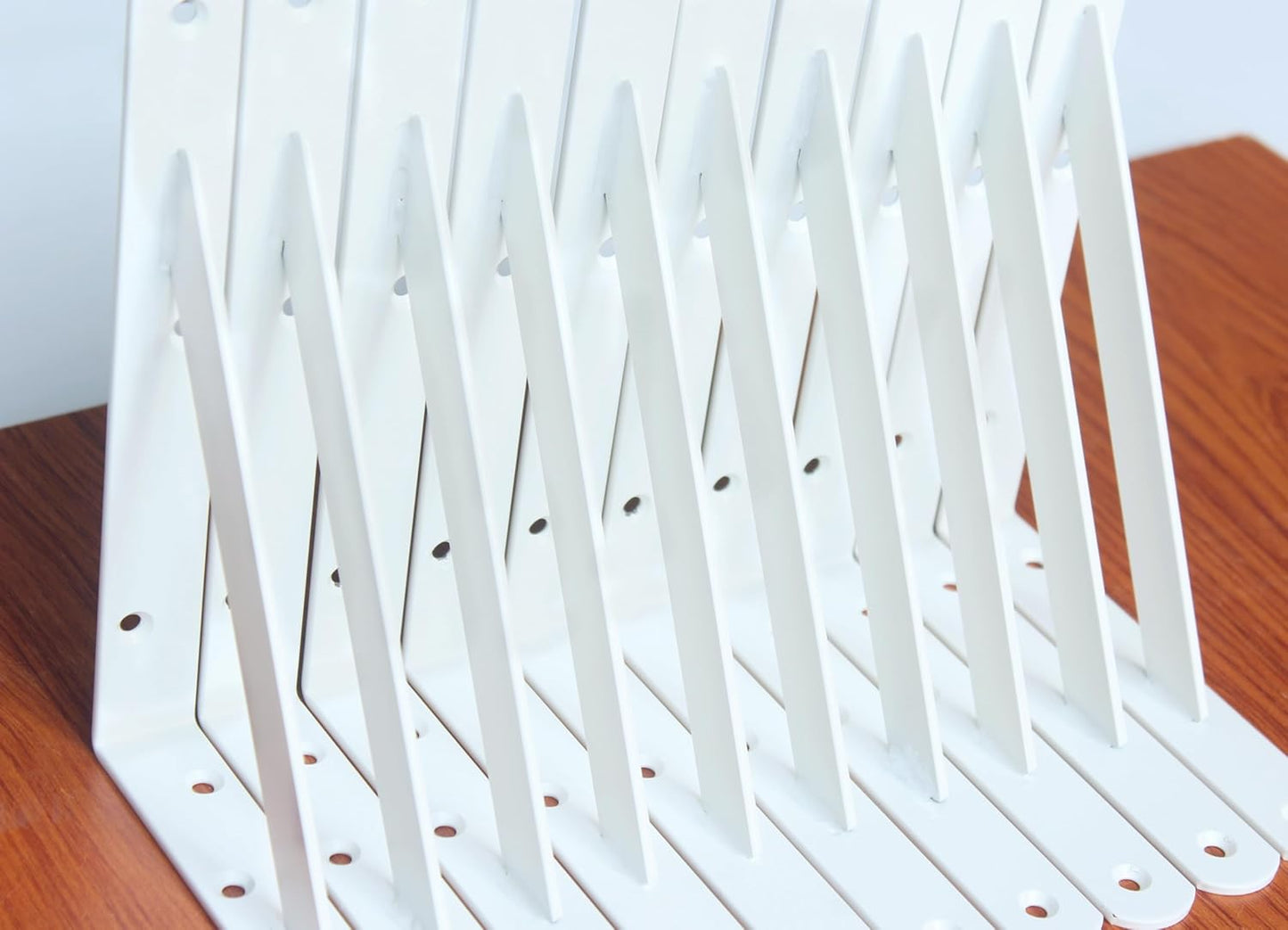 20 Pack L8 x H 6" White Heavy Duty Shelf Brackets with Screws Metal Shelf Brackets Shelf Support Angle Brackets for Shelves L Brackets Heavy Duty Floating Shelf