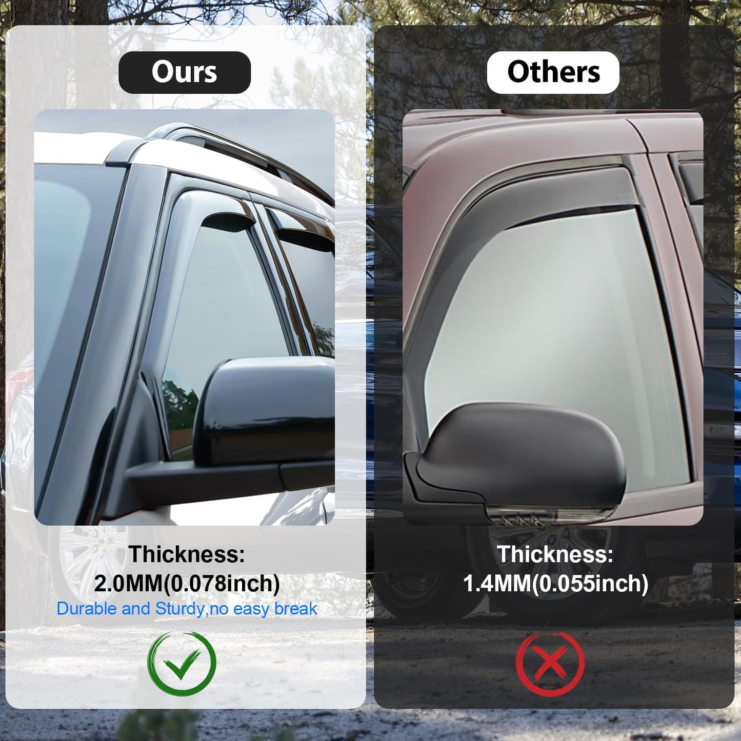 Nilight in-Channel Rain Guards for Ford F150 2021 2022 2023 2024 Regular Cab/Super Crew/Super Cab, Vent Window Visors, Original Window Deflectors-2PCS