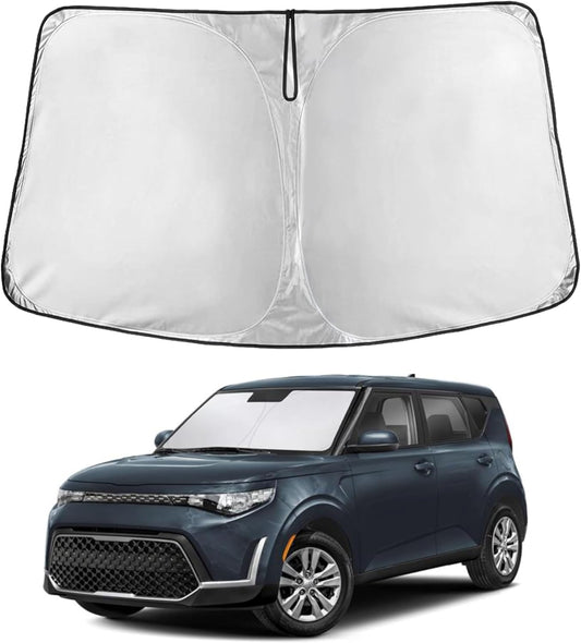 Econour Windshield Sun Shade for Kia Soul 2020 2021 2022 2023 2024 2025 2026 Accessories Window Sunshade Sun Visor Protector Foldable Blocks UV Rays Keep Car Cooler