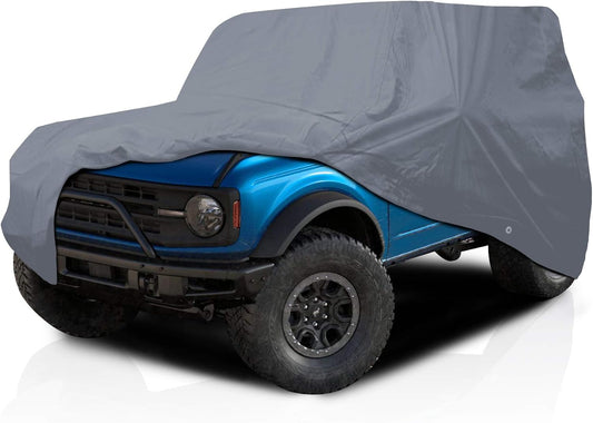 USCarCover Supreme Car Cover for Jeep Willys 1940-1957 SUV 2-Door All Weather Protection Semi Custom Fit Full Coverage Dust, Sun, Snow, Rain, Hail Protection IndoorOutdoor gray Small