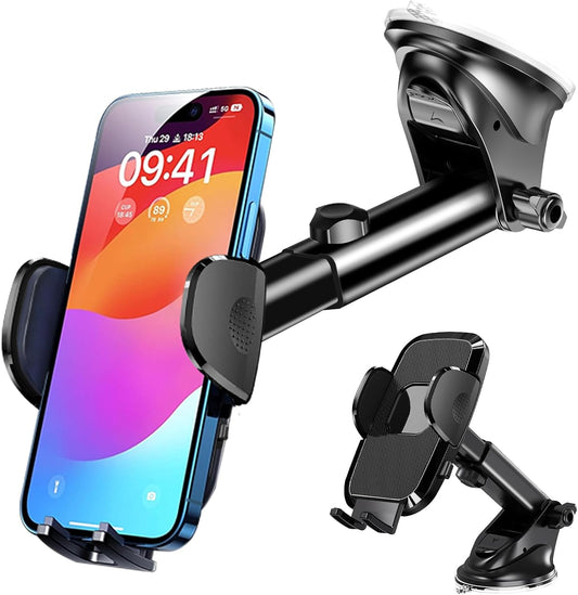 [Military-Grade Construction Phone Holders for Your Car, 2025 New Car Phone Holder Cell Smartphone Mount Windshield Dashboard Suction Cup Stand Truck Cradle for iPhone Samsung Android All