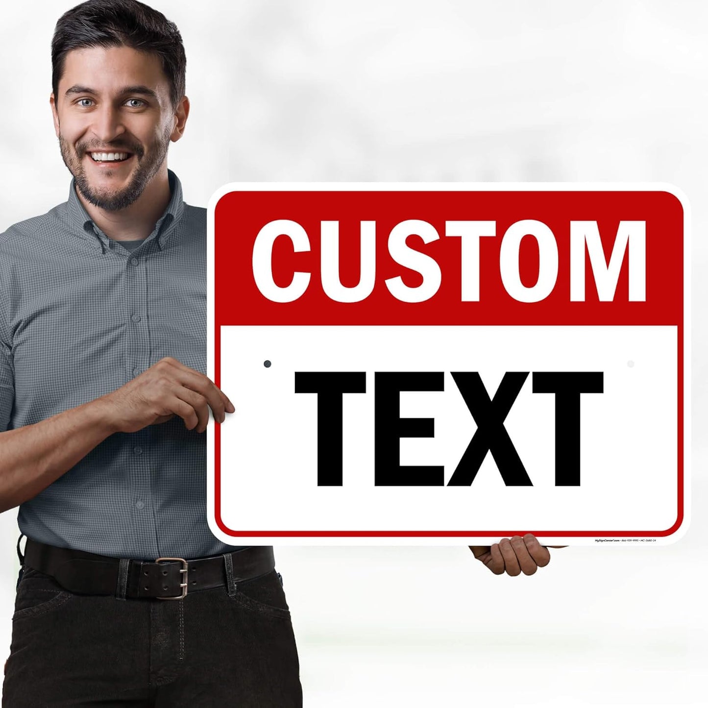 Custom Sign, Custom Sign for Business, Indoor/Outdoor use. 18x24 Inches, Rust Free .063 Aluminum, Fade Resistant, Made in USA by My Sign Center (Header)