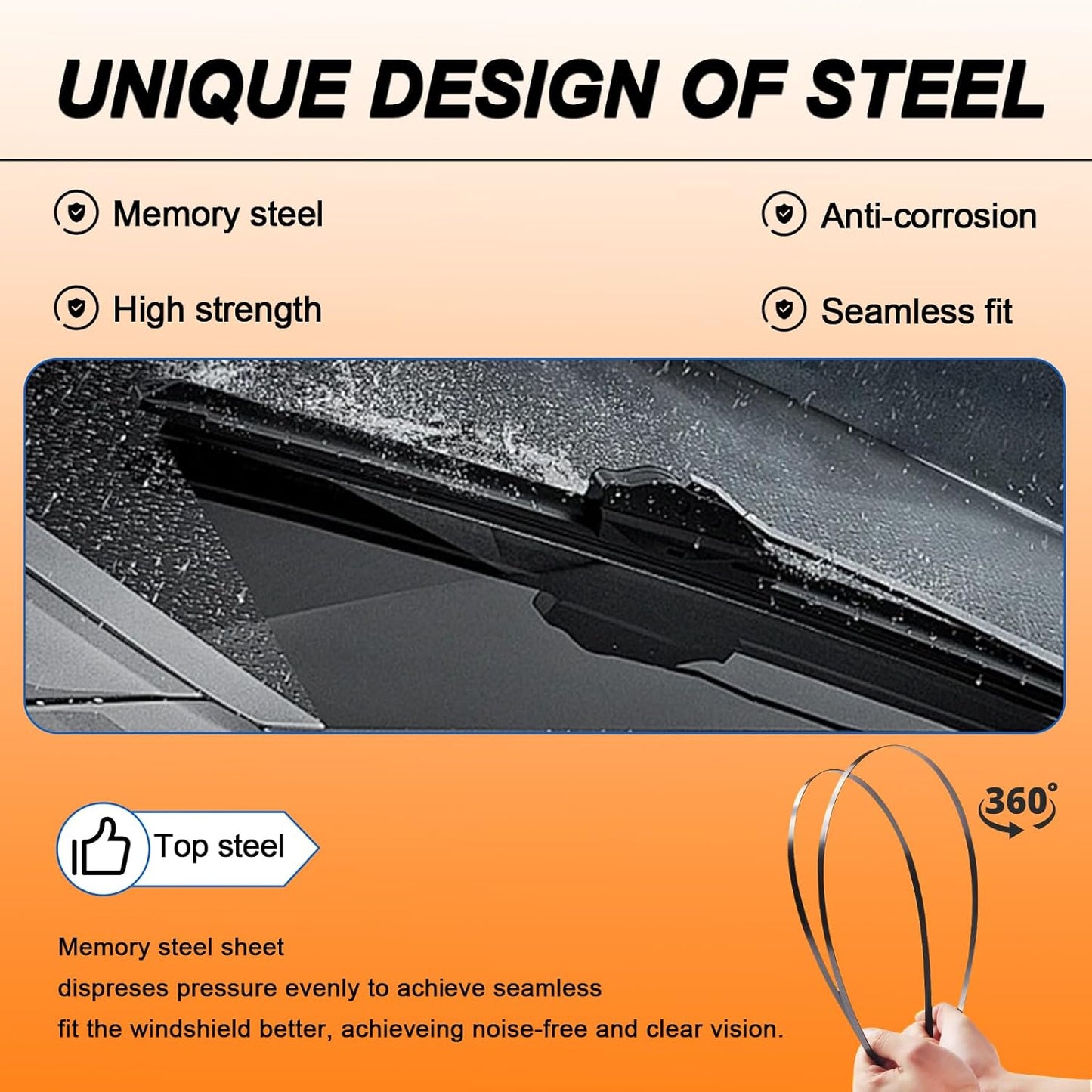 HULADAED® 26''+19''+16'' Windshield Wipers Replacement for Toyota Sienna 2010-2005,Silicone Front Rear Wiper blades for MY Car-All Weather & Quiet(3 PACK)