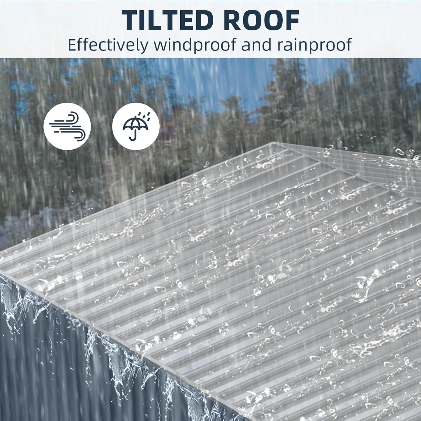 10x10FT Outdoor Metal Storage Shed, Lockable Weatherproof Garden Shed for Tools & Equipment, Durable Galvanized Steel with Sloping Roof & Ventilation, Ideal for Backyard, Patio & Garage Storage, Grey