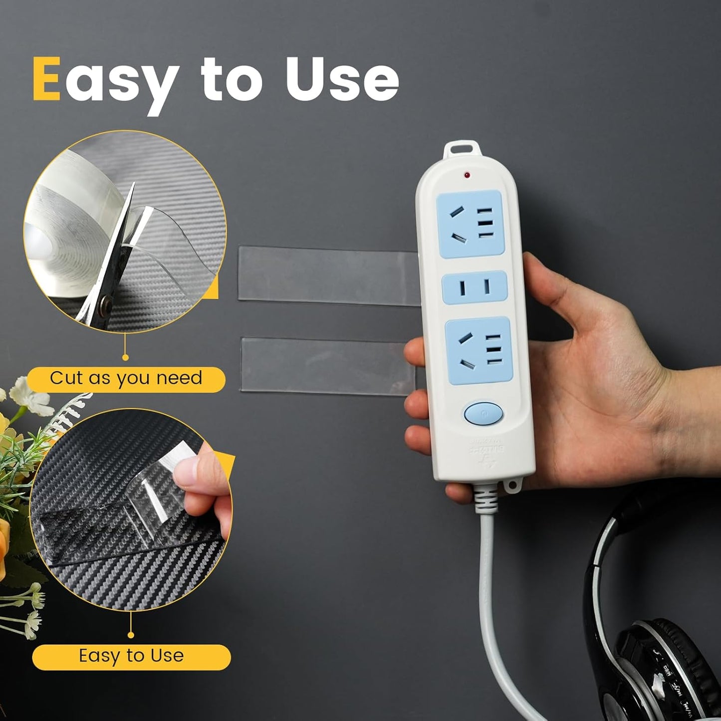 Double Sided Tape Heavy Duty Adhesive Tape Mounting Tape, Wall Sticky for Hanging, Nano Two Sided Tapes Strong Removable Wall Sticky Strips for Car, Home, Office - 19.7FT x 1.18IN