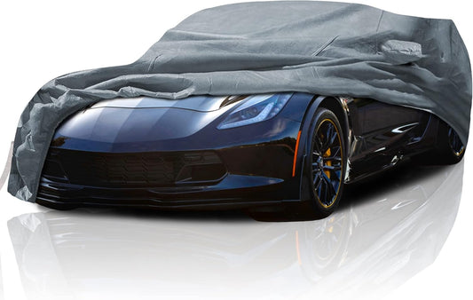 5 Layer Full Car Cover - Semi Custom Fit for 2014-2019 Chevrolet Corvette C7 | All-Weather Protection: Waterproof, Dustproof, Windproof, UV-Resistant | Includes Accessories