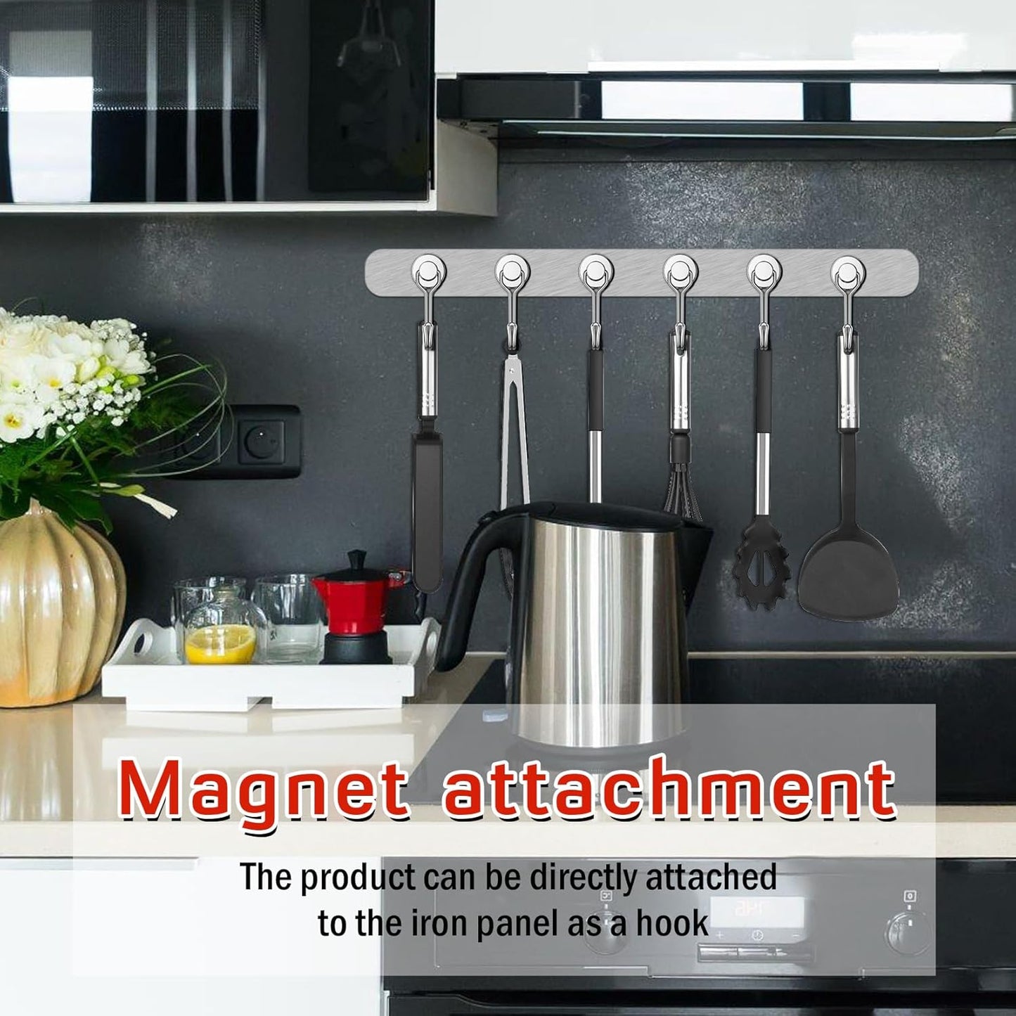 FINDMAG 100 Pack Magnetic Hooks, 30lbs+ Magnetic Hooks for Cruise Cabins, Heavy Duty Strong Neodymium Swivel Swing Hooks for Refrigerator, Grill, Home Supplies, Kitchen Organization - Silver