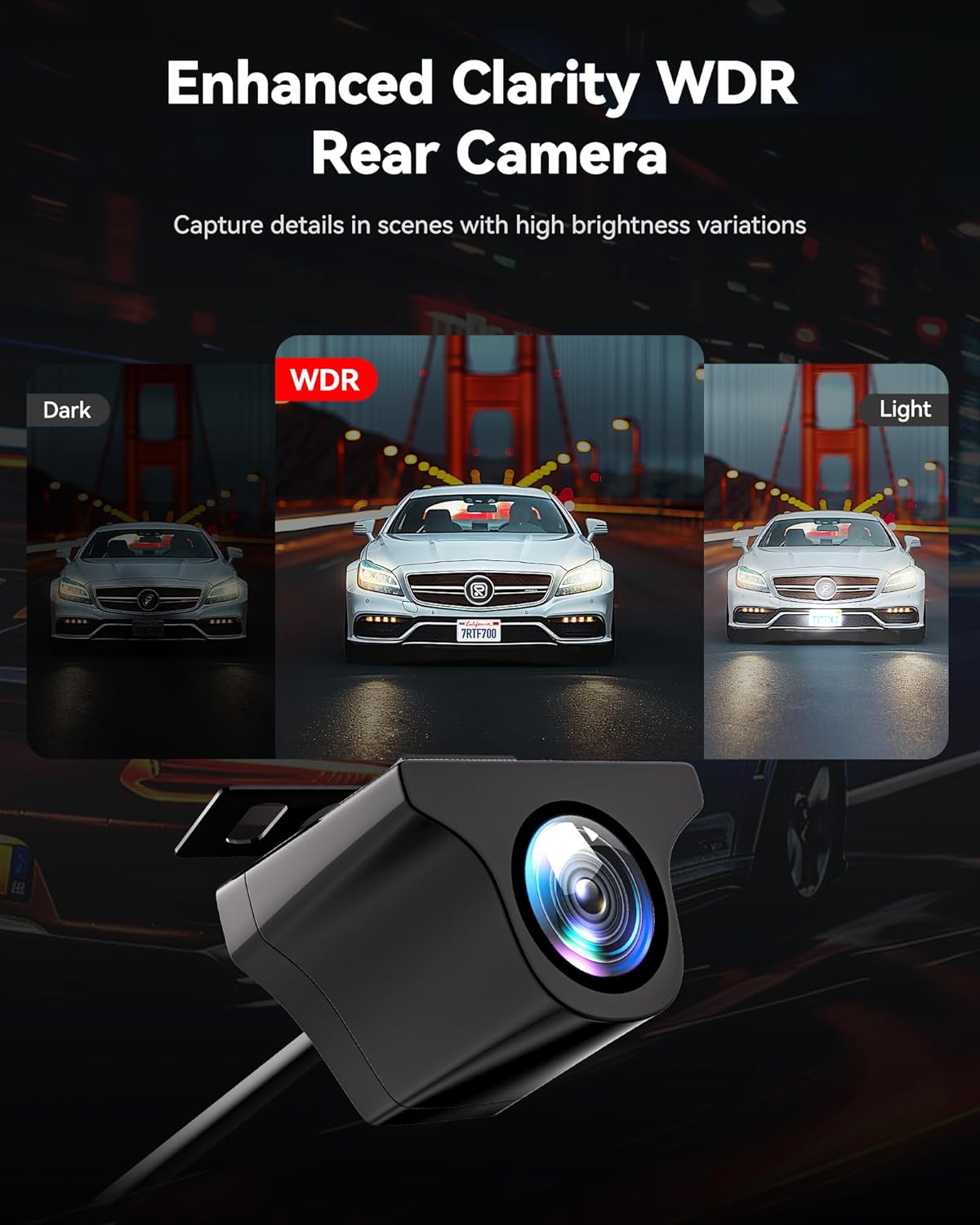 REDTIGER 4K HDR Dash Cam Front and Rear, STARVIS 2 Sensor, 5.8GHz WiFi APP, 3.18" Touchscreen, Voice Control, 128G Card Included, WDR, Dash Camera for Cars with GPS, 24H Parking Mode(F7N Elite)