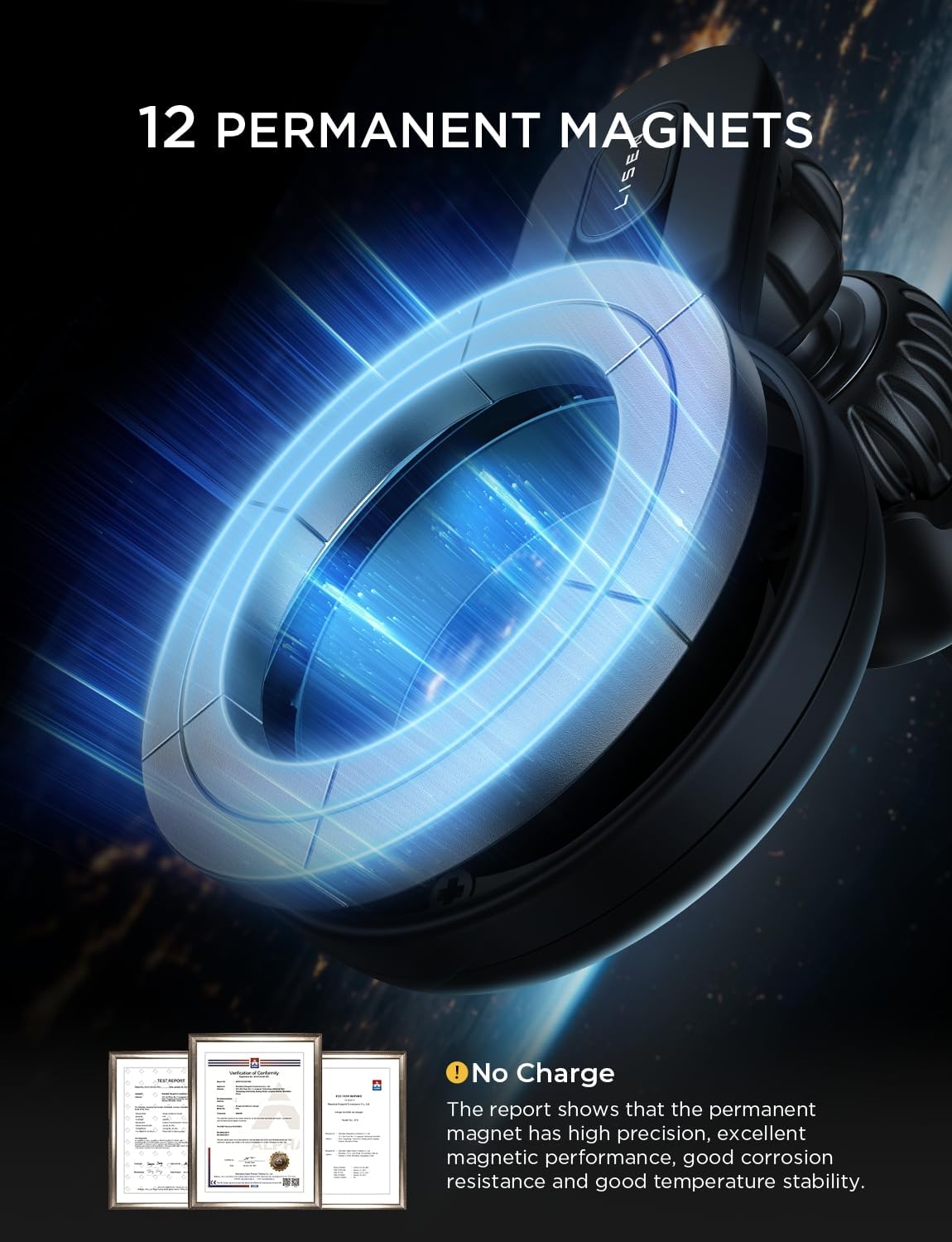 LISEN for iPhone 16 MagSafe Car Mount, [Quick Install] Magnetic Long Arm Mag Safe Car Phone Holder Vent, Car Accessories Gifts for Men Women Fit for iPhone 16 Pro Max 15 14 13 12 Plus Mini, Purple