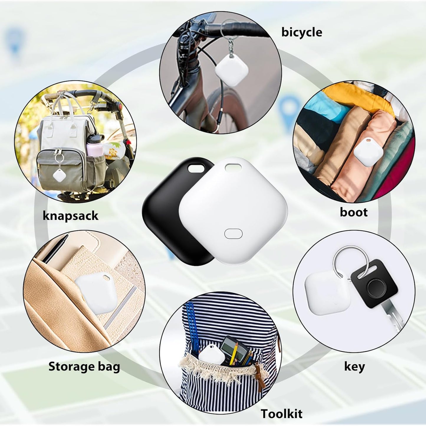 2 Pack GPS Vehicle Tracker, Hidden Vehicle Tracker, No Subscription and Monthly Fees and SIM Card Required, Tracker with Sound, Works with Find My, Suitable for Children, Pets, Vehicles (iOS only)