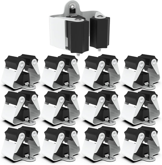 3-H Broom Hanger,Mop Holder Wall Mount 12 Pack, Broom Holder Wall Mount for Hanging and Organizing Shovel,Rake,Brush,Yard Tools in Kitchen,Laundry Room,Bathroom,House(black)