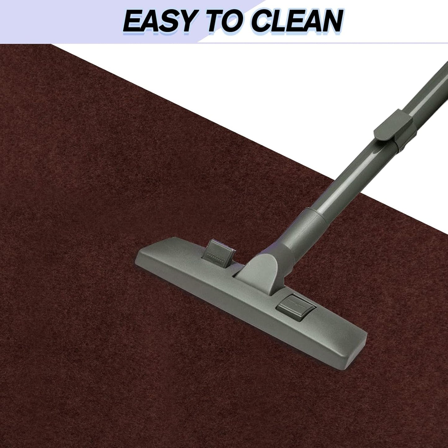 Custom Size Backed Non-Slip Area Rugs Runner, Easy Clean, Waterproof Runner Rugs for Hallway Entryway, Kitchen, Laundry, 4FT x 40FT, Brown