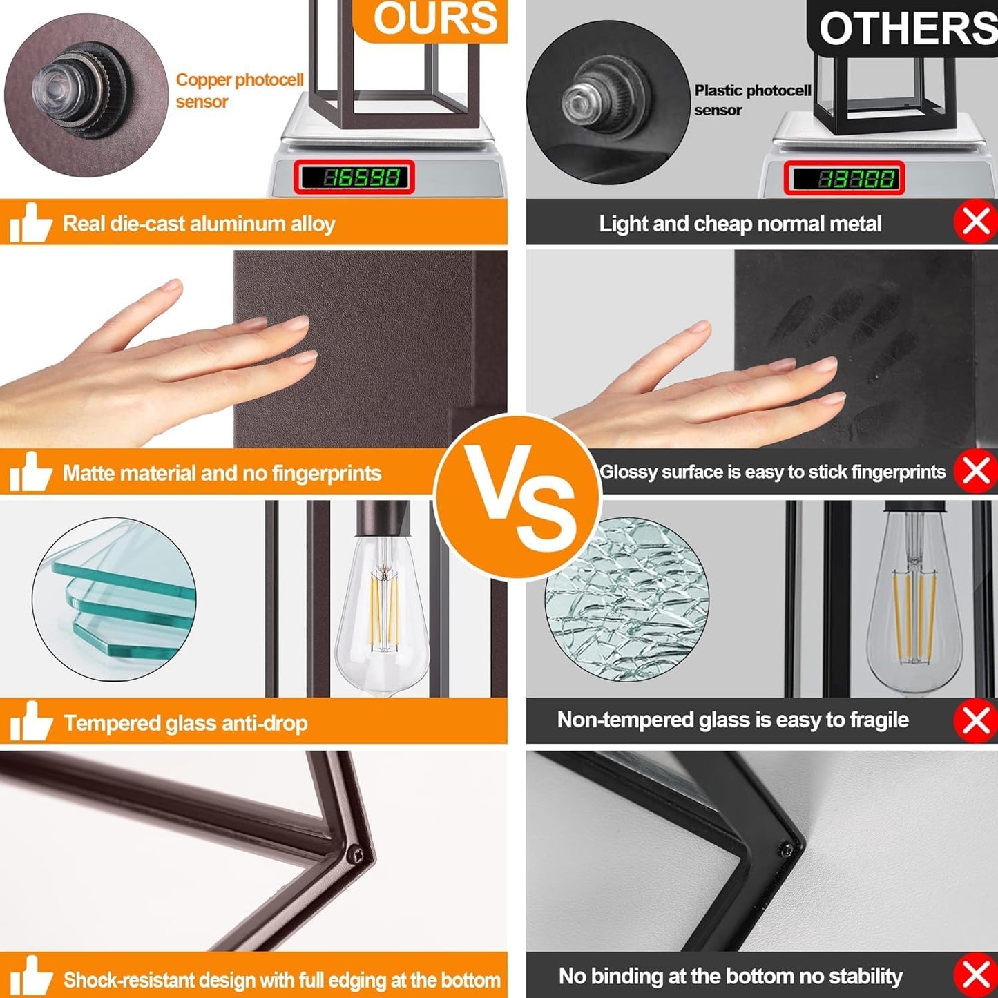 Dusk to Dawn Outdoor Lighting Fixtures for House, ORB Sensor Porch Exterior Lights Wall Mount, Anti-Rust Wall Light, Wall Sconce Lamp, Waterproof Wall Lantern for Garage, 2-Pack