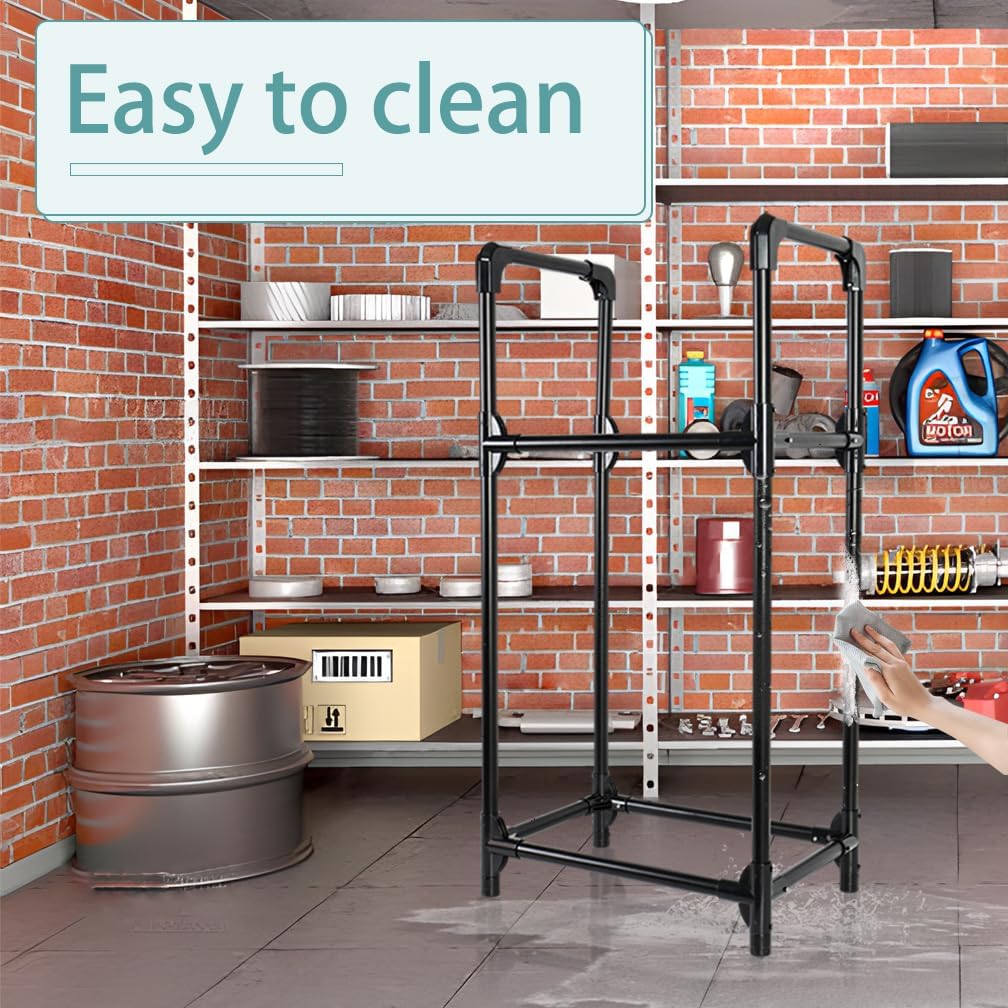 Hershii Tire Storage Rack Standing Garage Storage Shelf Organizer for Indoor Outdoor Use - Black, 22.51'' X 14.16'' X 45.11''