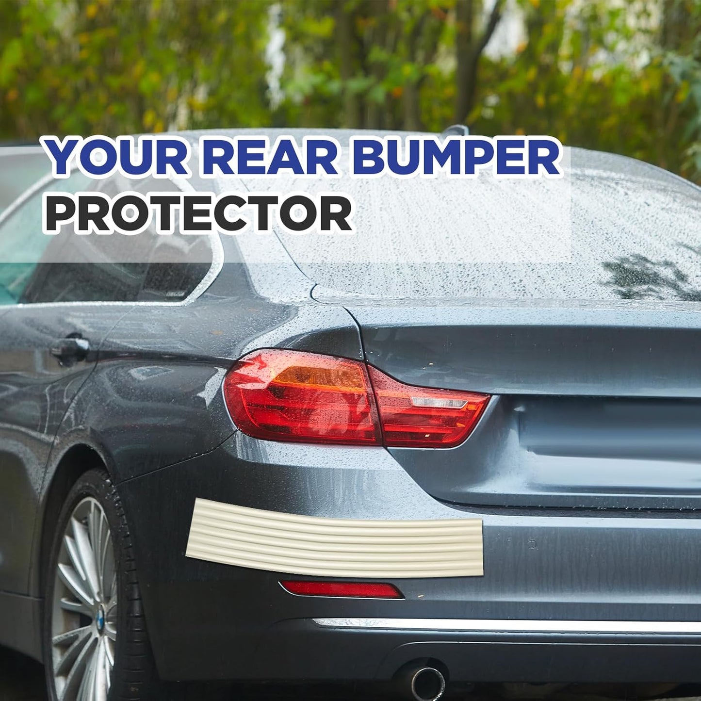 Garage Wall Protector 3.15in x 10ft Self-Adhesive Rubber Bumper Protectors Strip for Car SUV Doors Waterproof Anti-Scratch Wall Bumper Guard for Garage Car(Beige)