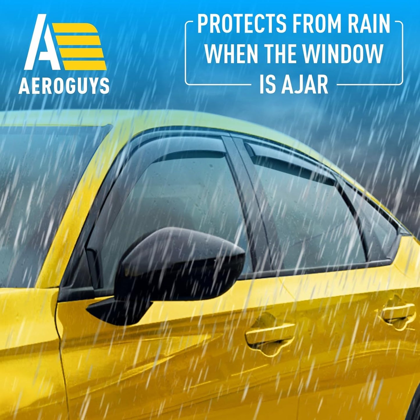 Extra Durable Window Deflectors in-Channel Window Visors Rain Guards Fit for Honda Civic 2022-2025 Hatchback, Sun Visors, Wind Vent for Shades, Exterior Car Accessories - 4pcs. AG0766