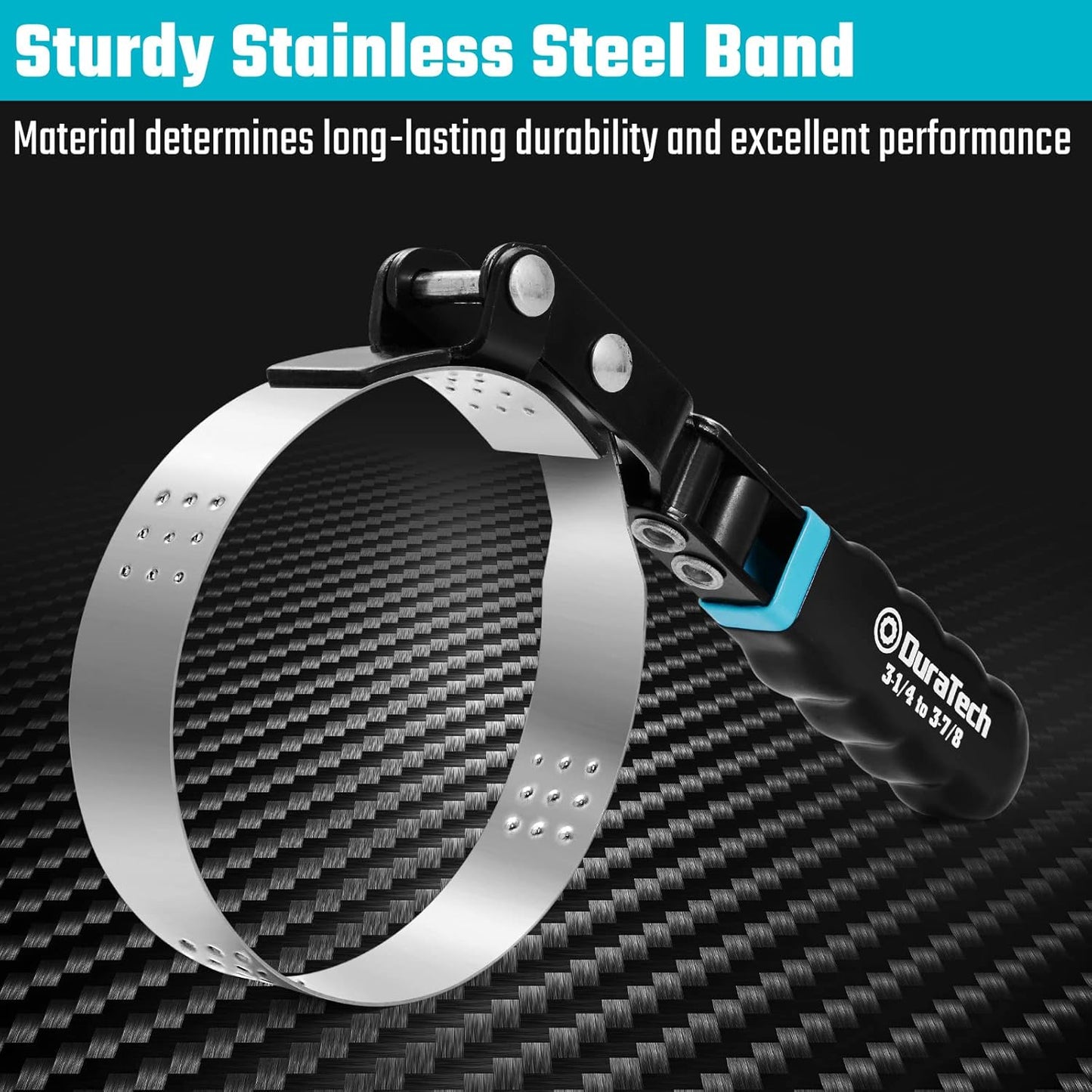 DURATECH Standard Swivel Oil Filter Wrench, Oil Filter Removal Tool, Fits Filters 3-1/4" - 3-7/8", Perfect for Car Repair Tools