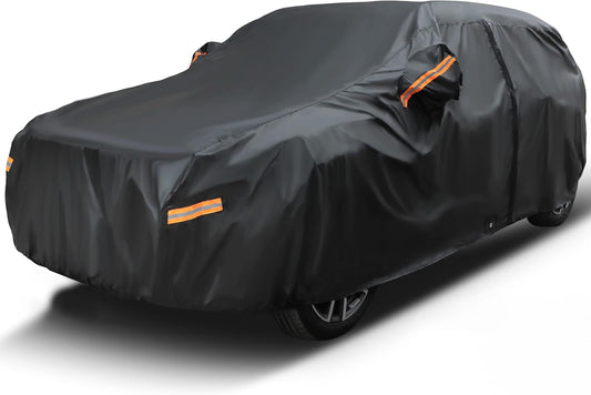 EzyShade 10-Layer SUV Car Cover Waterproof All Weather. See Vehicle Size-Chart for Accurate Fit. Outdoor Full Exterior Covers for Automobiles Heavy Duty Jeep Rav4 CRV. Black, Size S6 (See SizeChart)