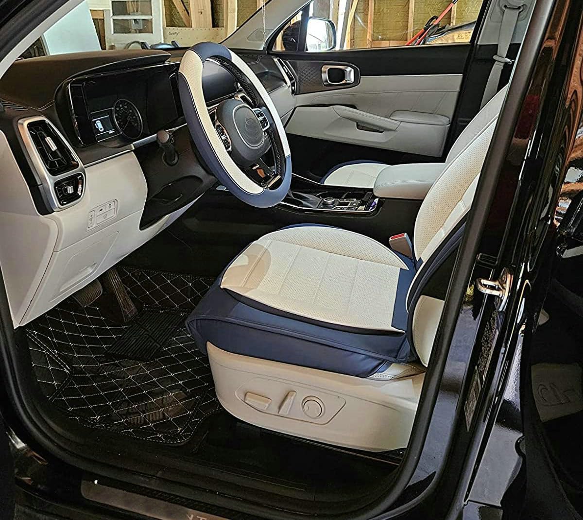 Custom Car Floor Mat Compatible with BMW Mercedes-Benz Toyota Cadillac Lexus Honda Infiniti Nissan Hyundai Kia Audi All Models Cars Sedans SUVs Automotive Mats (Black)