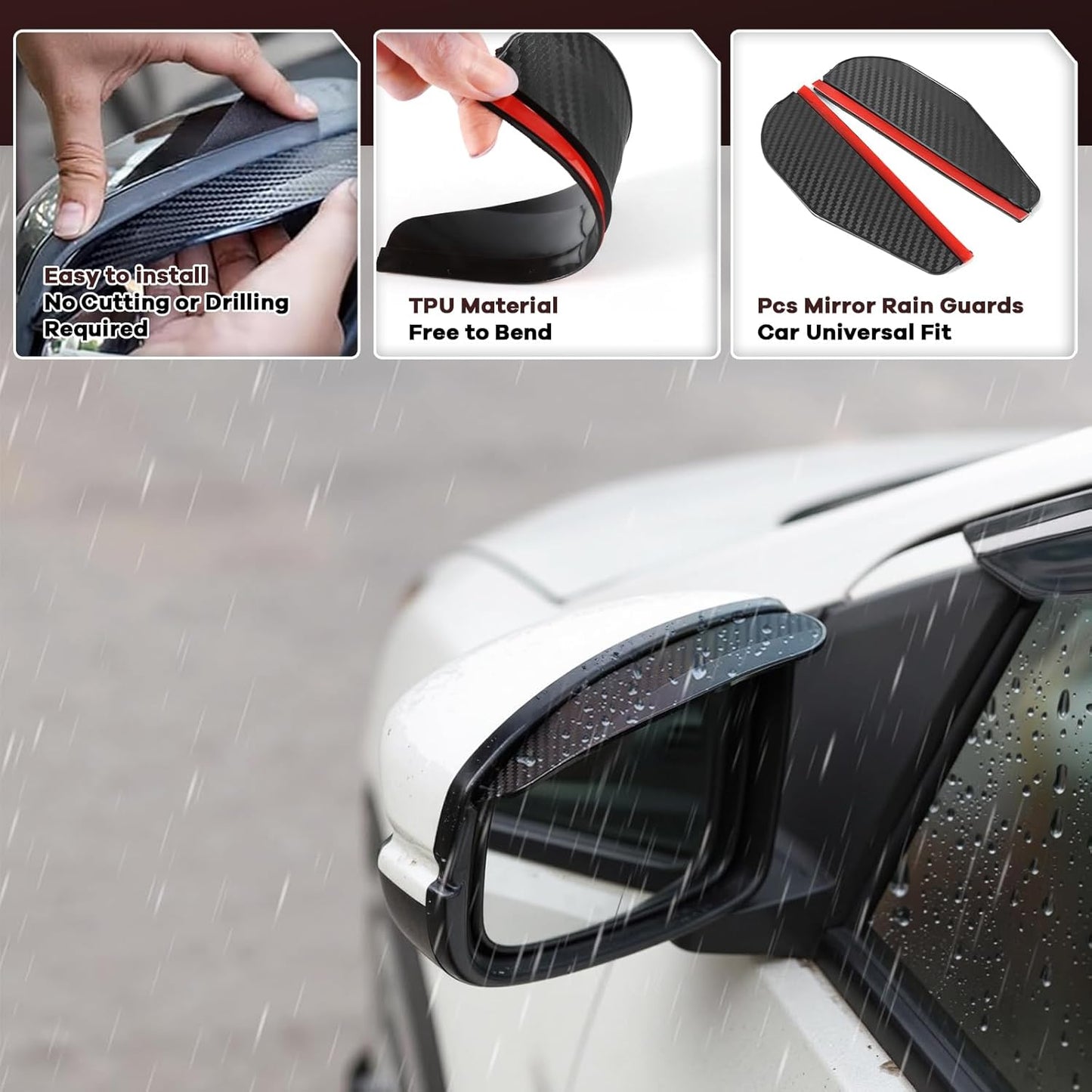 4PCS in Channel Rain Guards for Tacoma 2005-2015 Double Cab, Durable Side Wind Deflectors, Vent Window Visors Shades Shield, 2006 2007 2008 2009 2010 2011 2012 2013 2014