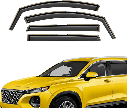 Extra Durable Window Deflectors in-Channel Window Visors Rain Guards Fit for Hyundai Santa Fe 2019-2023, Sun Visors, Wind Vent for Shades, Exterior Car Accessories - 4pcs. AG0728