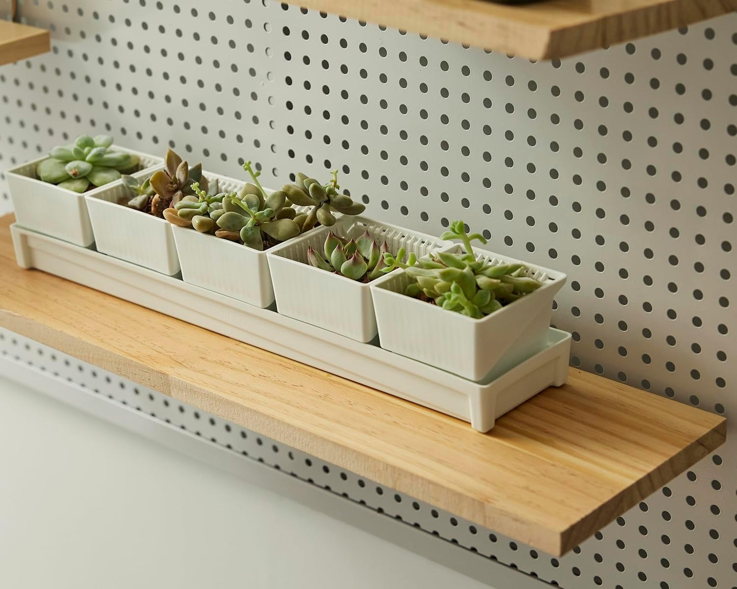 SEVENY 1 Pack Pine Wooden Pegboard Shelf Wall Organizer,Shelves for PegBoard, Wooden Board for Walls Home, Garage Tool Storage, Office Organization, Kitchen, Craft Room, Garden, Garage,Large