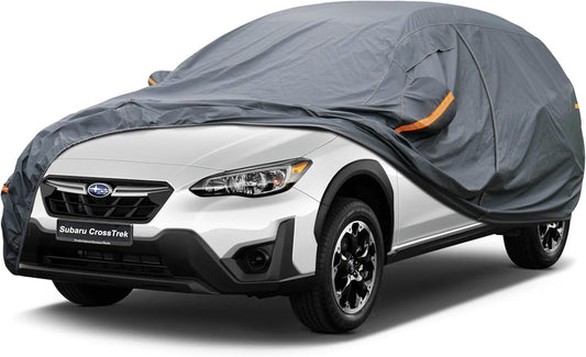 Premium Car Cover Custom Fit Subaru CrossTrek (2013-2024), 16 Layers Heavy Duty Car Cover Waterproof All Weather with Zipper Door for Sun Rain Snow Dust Uv Protection