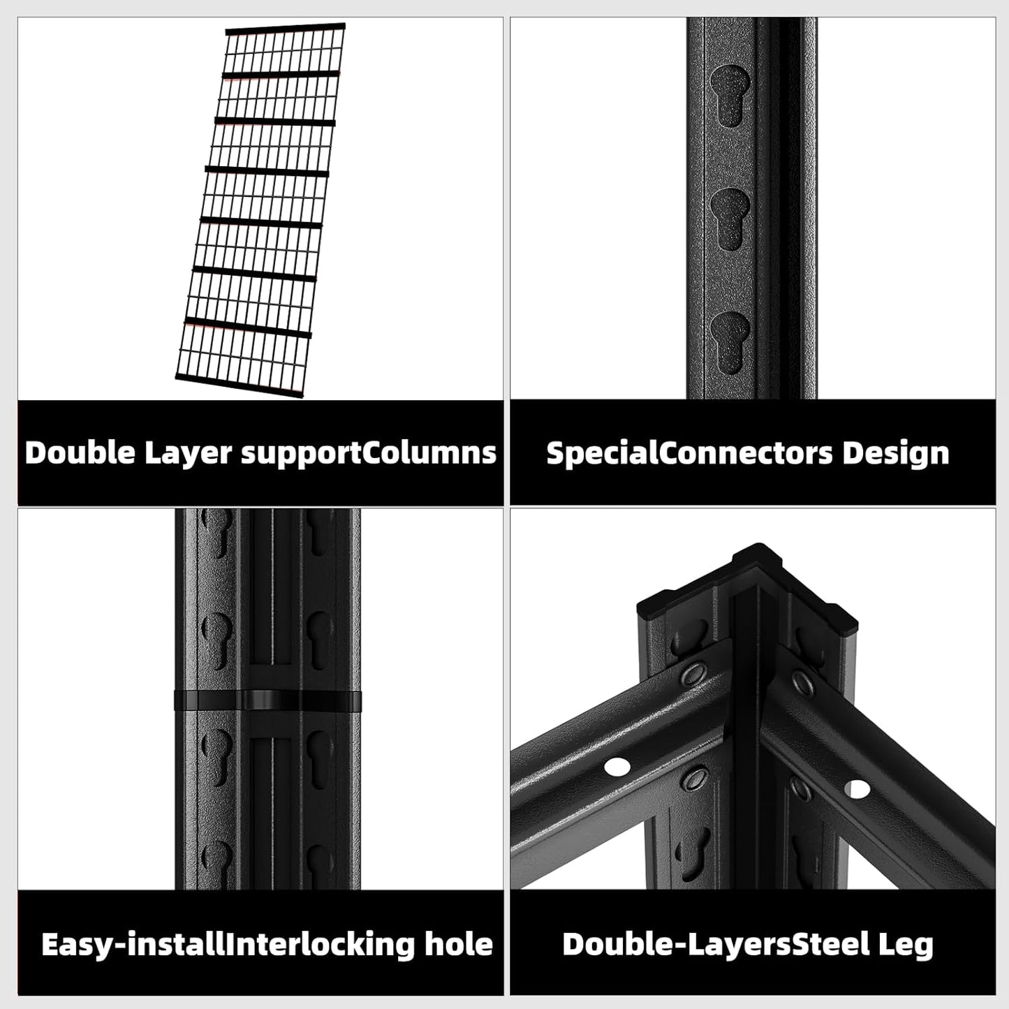 62" W x 24" D x 84" H Garage Shelving Heavy Duty Metal Shelving 3500LBS Storage Shelves Adjustable Metal Shelves for Storage Industrial Garage Shelves for Warehouse Basement