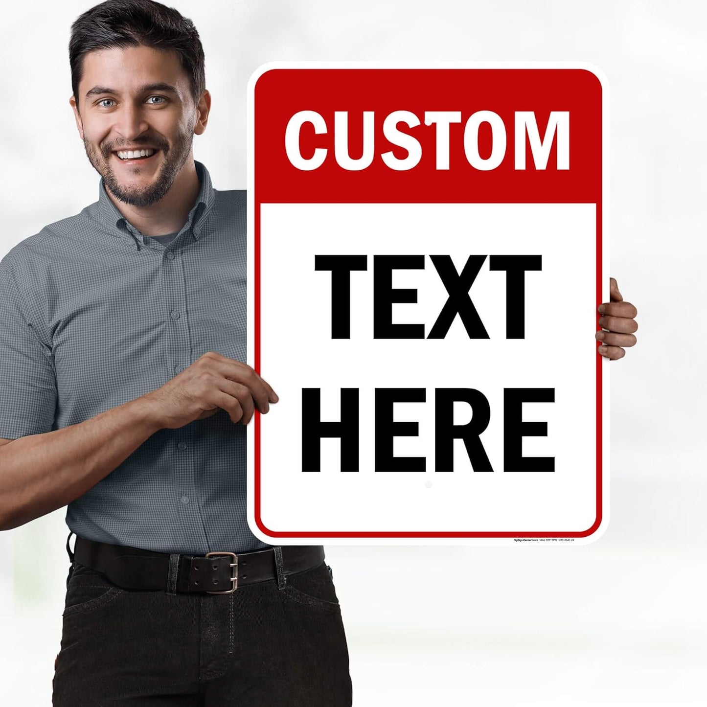 Custom Sign, Custom Sign for Business, Indoor/Outdoor use. 18x24 Inches, Rust Free .063 Aluminum, Fade Resistant, Made in USA by My Sign Center (Header)