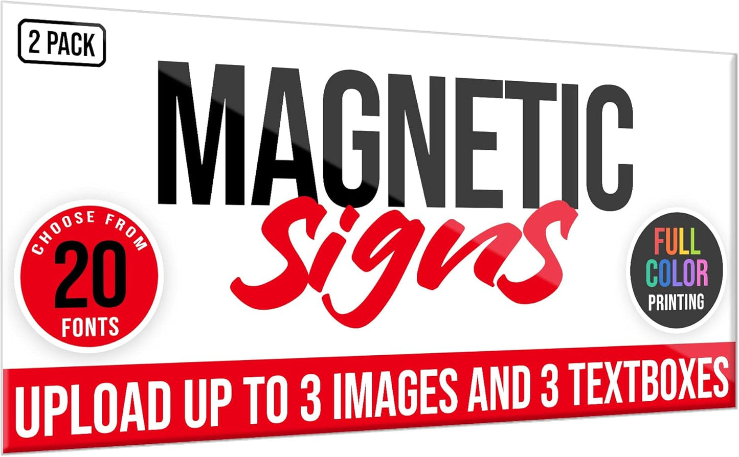 2 Pack, Personalized Magnetic Signs for Vehicles, Custom Car Magnets for Businesses, Customized Full Color Magnetic Truck Signs, 12x24 Car Magnet Signs (Design A)