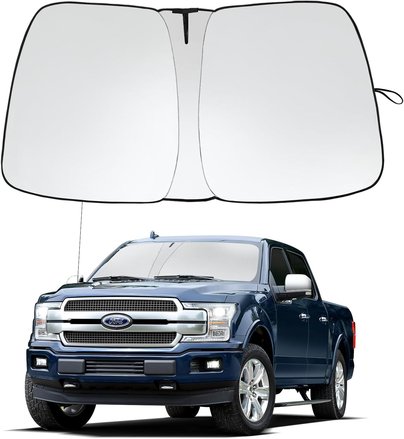 Front Windshield Sunshade fit for F150 2015-2020 UV Ray Reflector Foldable Car Shade Automotive Windshield Sunshades Ford F150 Accessories Windshield Sun Shade |Keeps Your Vehicle Cool|