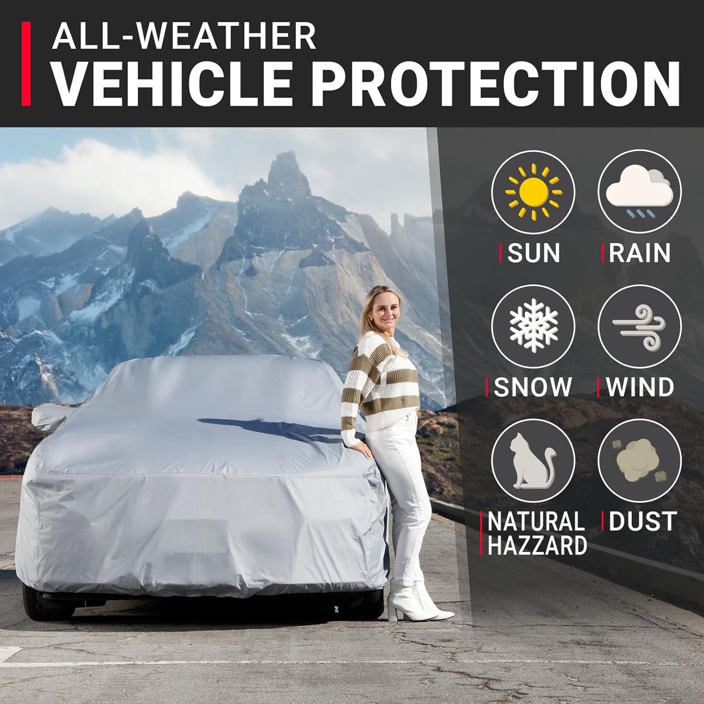 iCarCover Custom Car Cover for Jaguar XJ-Series, XJR, XJ8 1998-2009, Waterproof All Weather Rain Snow UV Sun Hail Protector for Automobiles, Automotive Full Exterior Indoor Outdoor Car Cover