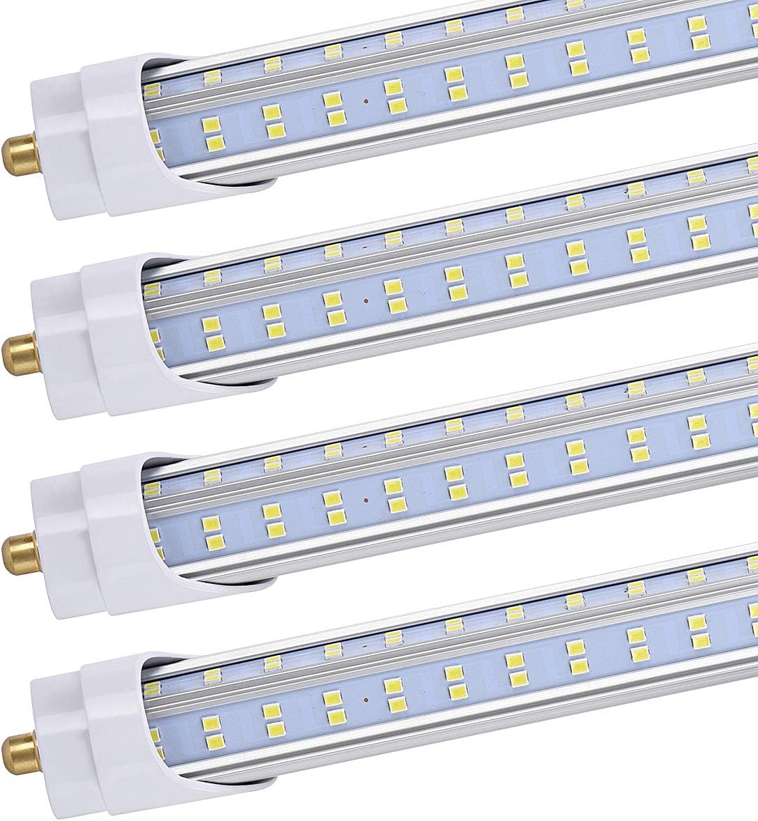 (Pack of 10 8 Foot LED Bulbs,150W 18800lm 6000K, Super Bright, T8 T10 T12 LED Tube Lights, FA8 Single Pin LED Lights, Clear Cover, V Shaped,to Replace Fluorescent Light Bulb