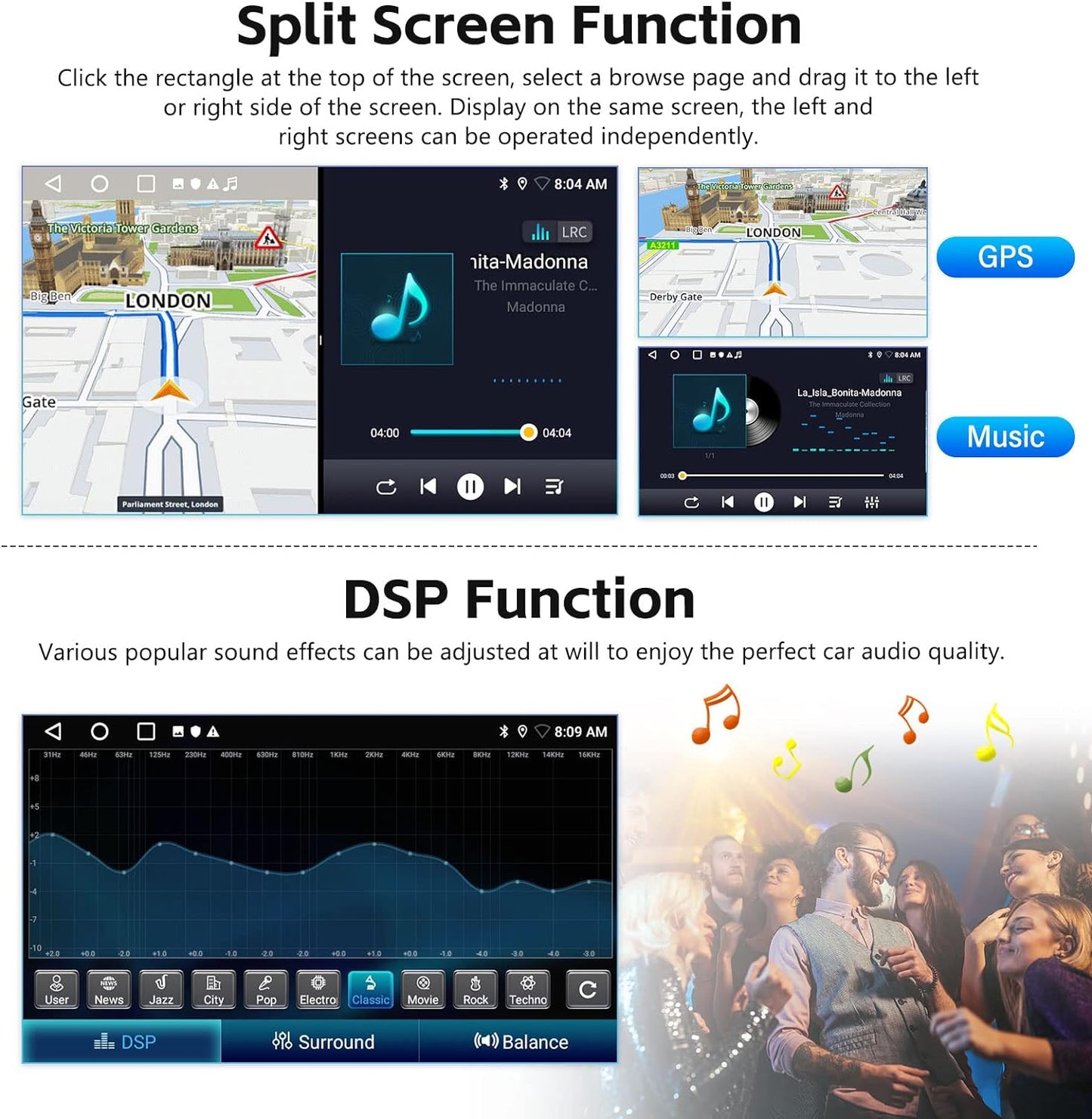 SIXTOP 2+64G Android Car Stereo for Hyundai Tucson IX35 2010-2015 Carplay Android Auto Upgrade Radio 10 inch Touch Screen Bluetooth GPS Navigation Mirror Link 26UI FM RDS WiFi SWC+ AHD Camera & MIC