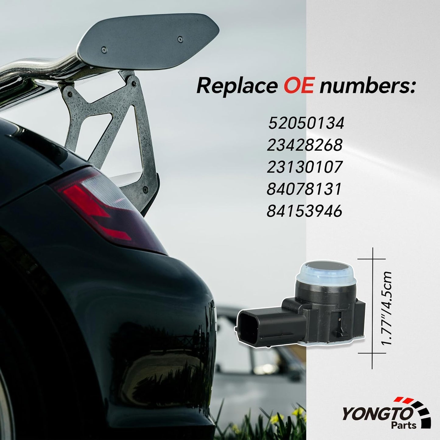 23428268 4Pcs Reverse Backup Parking Assist Sensor Compatible with Chevy Silverado 1500 2500 3500 HD Tahoe Malibu, Cadillac Escalade XT5 CT6, GMC Sierra Yukon XL, Buick Replace OE 52050134